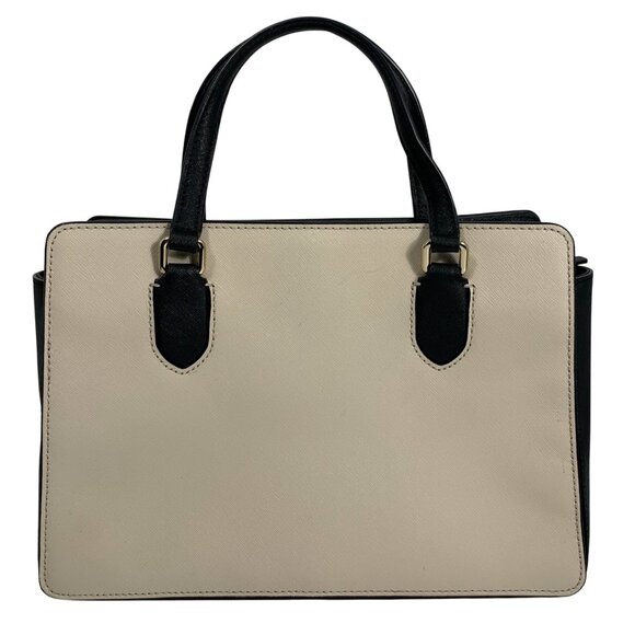 Kate Spade New York Laurel Way Reese Satchel Crossbody Ivory/Black Leather EUC - Picture 3 of 13